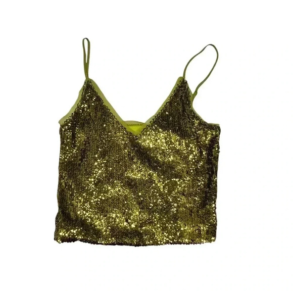 LE SUPERBE Lila Sequin Cami in Green Size XS - Picture 8 of 13